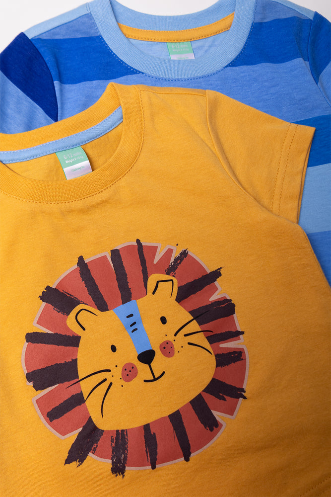2 Pack T-Shirts Blue And Yellow (1)