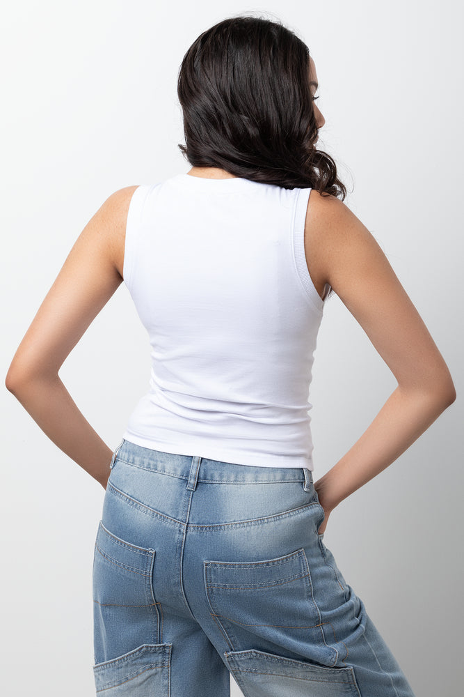 V-Neck Vest White (2)