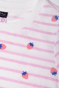 Strawberry Stripe Short Sleeve T-Shirt Pink (1)