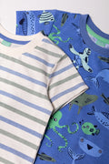 2 Pack Sea Animal T-Shirts Blue And Cream (1)