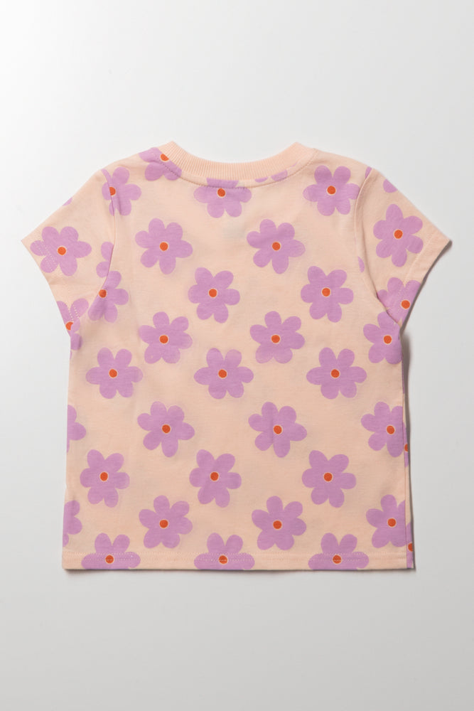 Floral T-Shirt Peach (2)