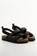 Double Band Sandals Black