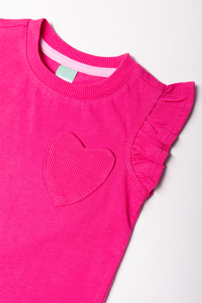 Frill Sleeve Vest Pink