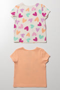 2 Pack Short Sleeve T-Shirts Natural And Peach (2)