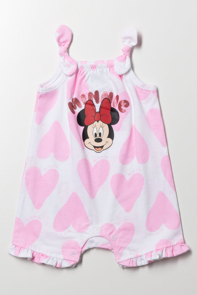 Minnie Mouse Heart Romper White