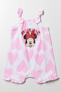 Minnie Mouse Heart Romper White