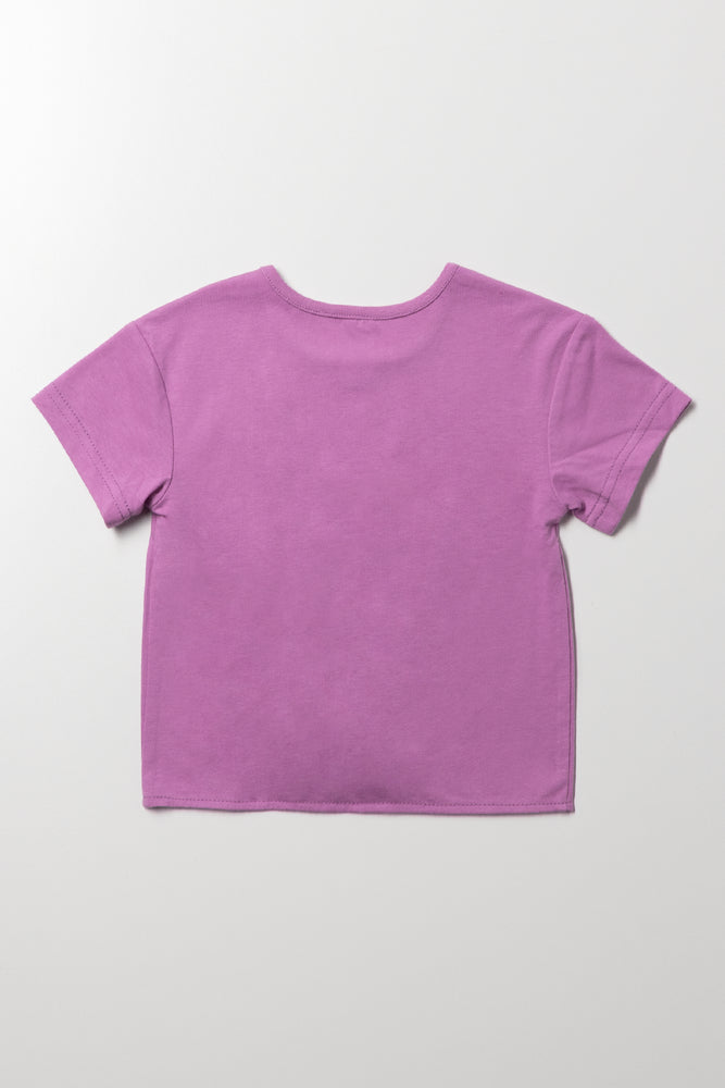 Front Tie T-Shirt Purple (2)