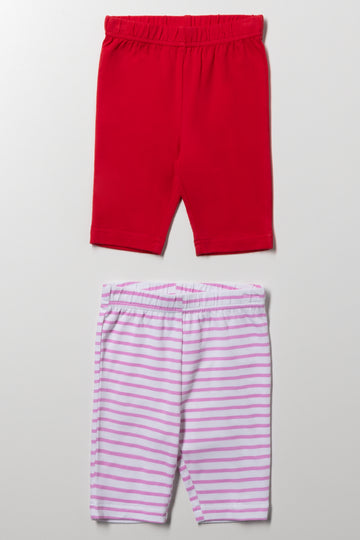 2 Pack Cycle Shorts Red And Pink