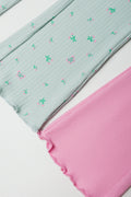2 Pack Flare Leggings Green And Pink (1)