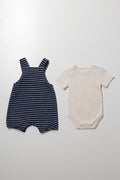 Mickey Mouse Dungaree Set Navy (3)
