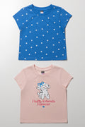 2 Pack Poodle T-Shirts Blue & Pink