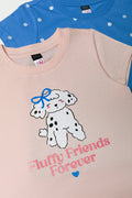 2 Pack Poodle T-Shirts Blue & Pink (1)