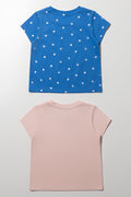2 Pack Poodle T-Shirts Blue & Pink (2)