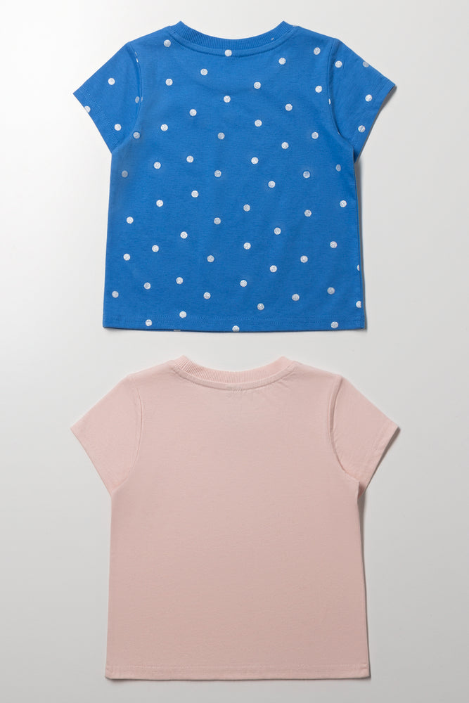 2 Pack Poodle T-Shirts Blue & Pink (2)