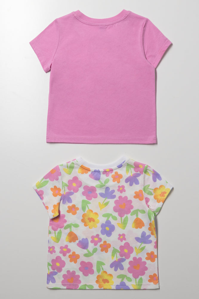 2 Pack Unicorn Short Sleeve T-Shirts Pink (2)