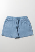 Pull On Denim Shorts Blue