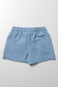Pull On Denim Shorts Blue (2)