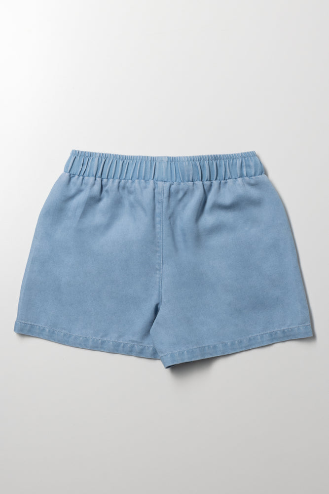 Pull On Denim Shorts Blue (2)