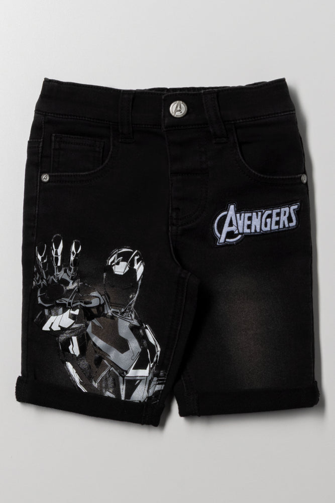 Avengers Denim Shorts Grey Wash