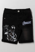Avengers Denim Shorts Grey Wash