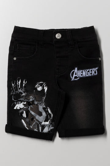 Avengers Denim Shorts Grey Wash