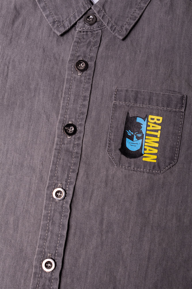 Batman Denim Shirt Grey