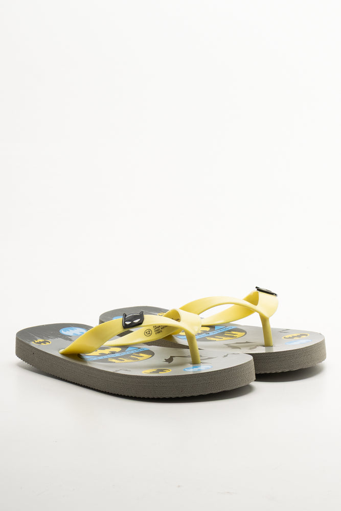 Batman Flip Flops Yellow And Grey