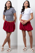 2 Pack Fitted T-Shirts Stripe & White