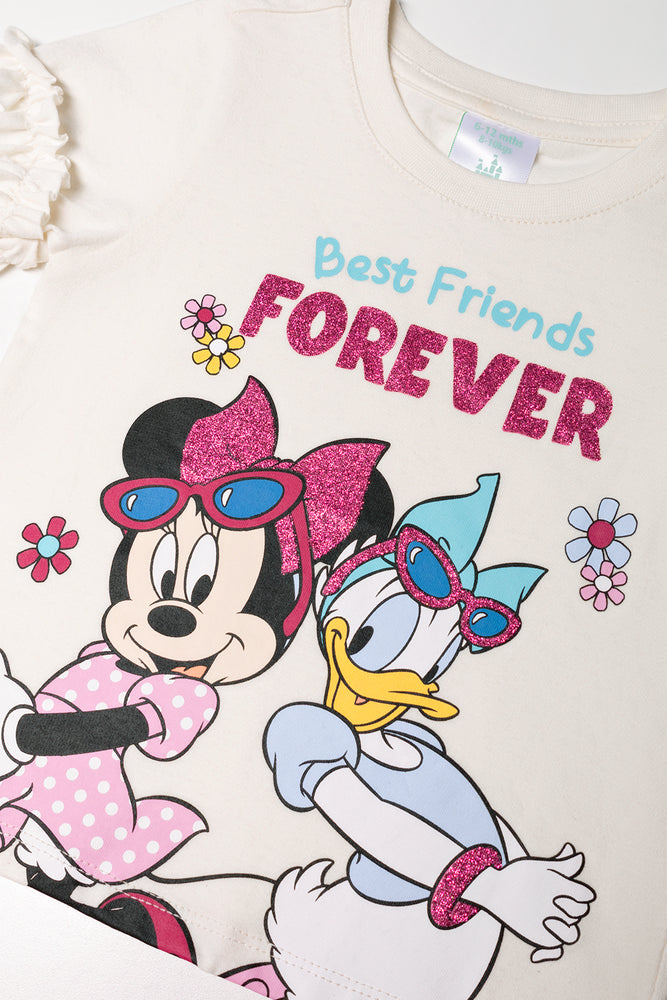 Minnie Mouse Short Sleeve T-Shirt Cream