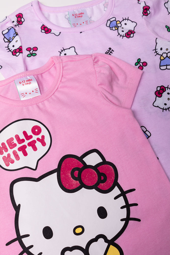 Hello Kitty 2 Pack T-Shirts Pink (1)