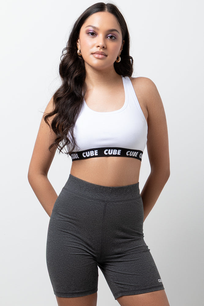 Crop Elasticated Vest White