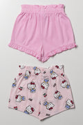 Hello Kitty 2 Pack Shorts Pink (2)