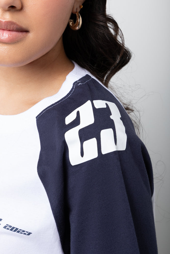 Oversized Graphic T-Shirt Navy & White (4)