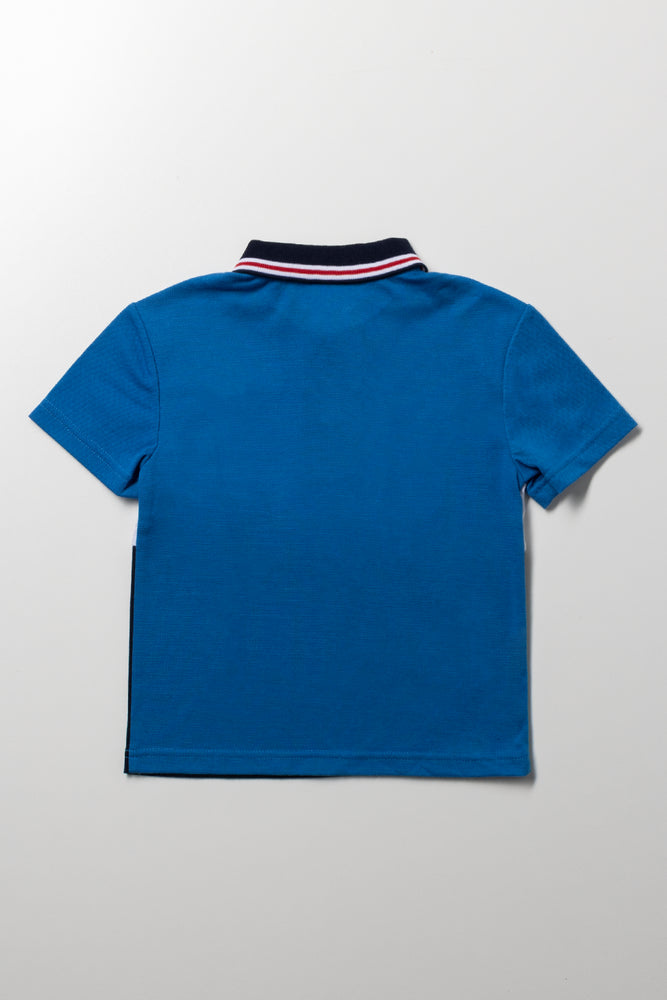 Superman Short Sleeve Golfer Blue (2)