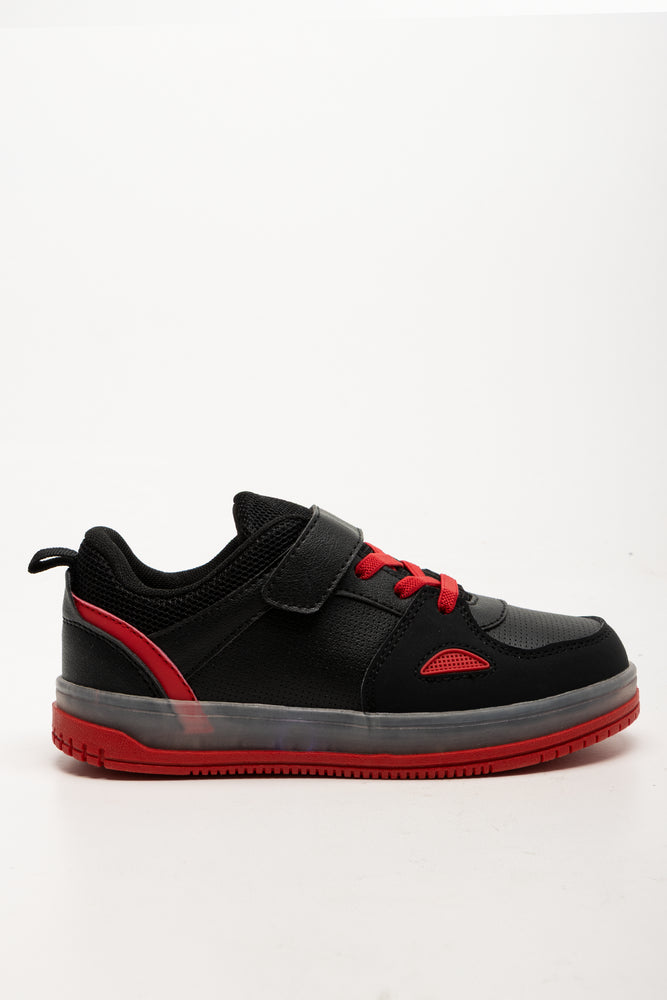 Light Up Sneakers Black And Red (1)