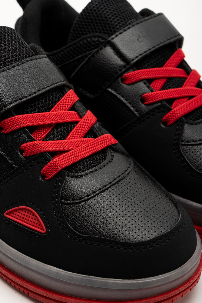 Light Up Sneakers Black And Red (2)
