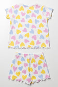 Heart Rib Short Pyjamas Set Cream (3)