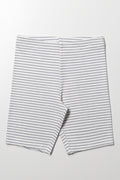 Stripe Rib Cycle Shorts White