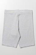Stripe Rib Cycle Shorts White (2)