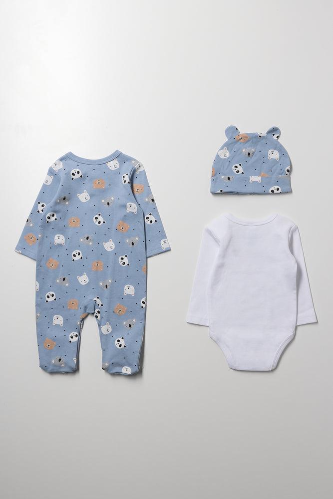 3 Piece Babygrow Set Blue (4)