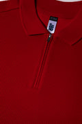 Textured Short Sleeve Golfer Red (1)