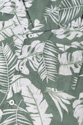 Short Sleeve Linen Blend Shirt Green (1)
