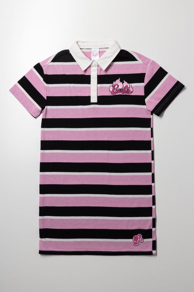 Barbie Stripe Dress Pink And Black
