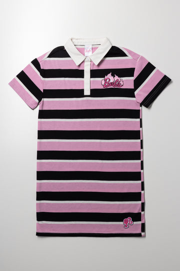 Barbie Stripe Dress Pink And Black