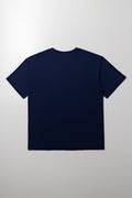 Oversized T-Shirt Bow Print Navy (2)