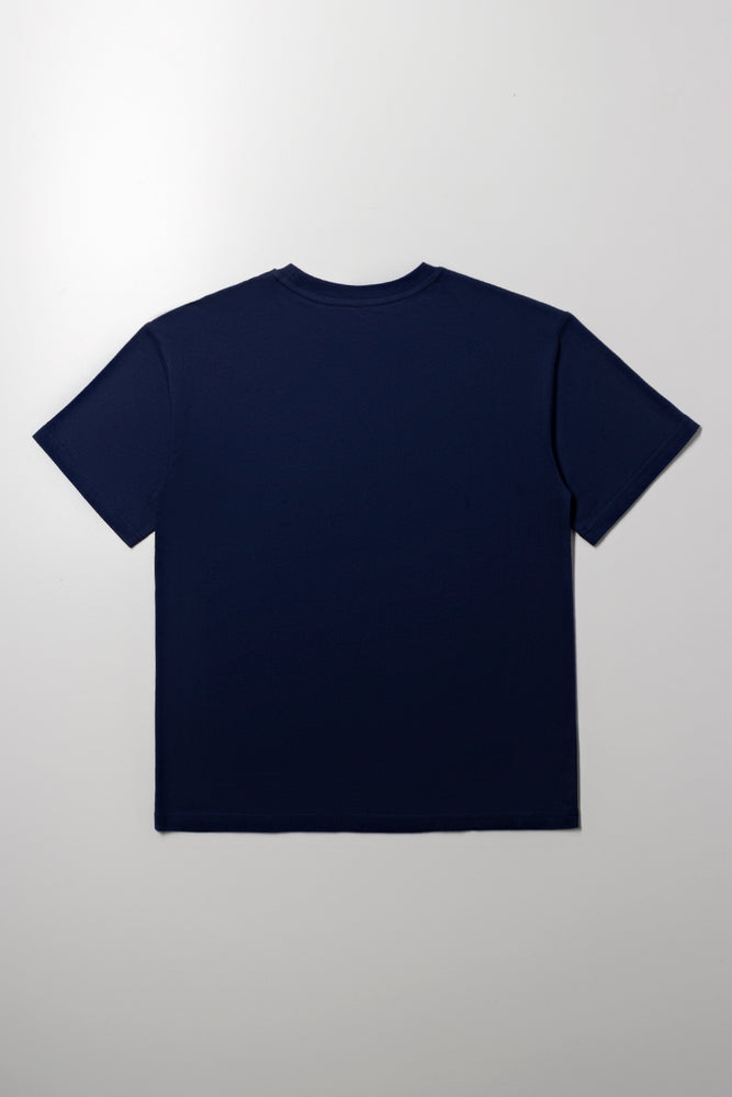 Oversized T-Shirt Bow Print Navy (2)