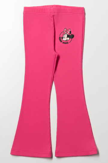 Minnie Mouse Rib Flare Leggings Pink