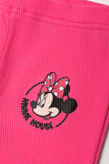 Minnie Mouse Rib Flare Leggings Pink (1)