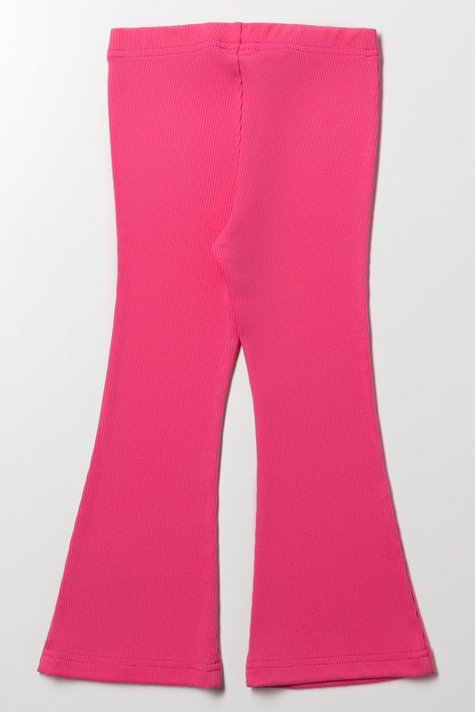 Minnie Mouse Rib Flare Leggings Pink (2)