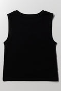 Rib Vest Black (2)